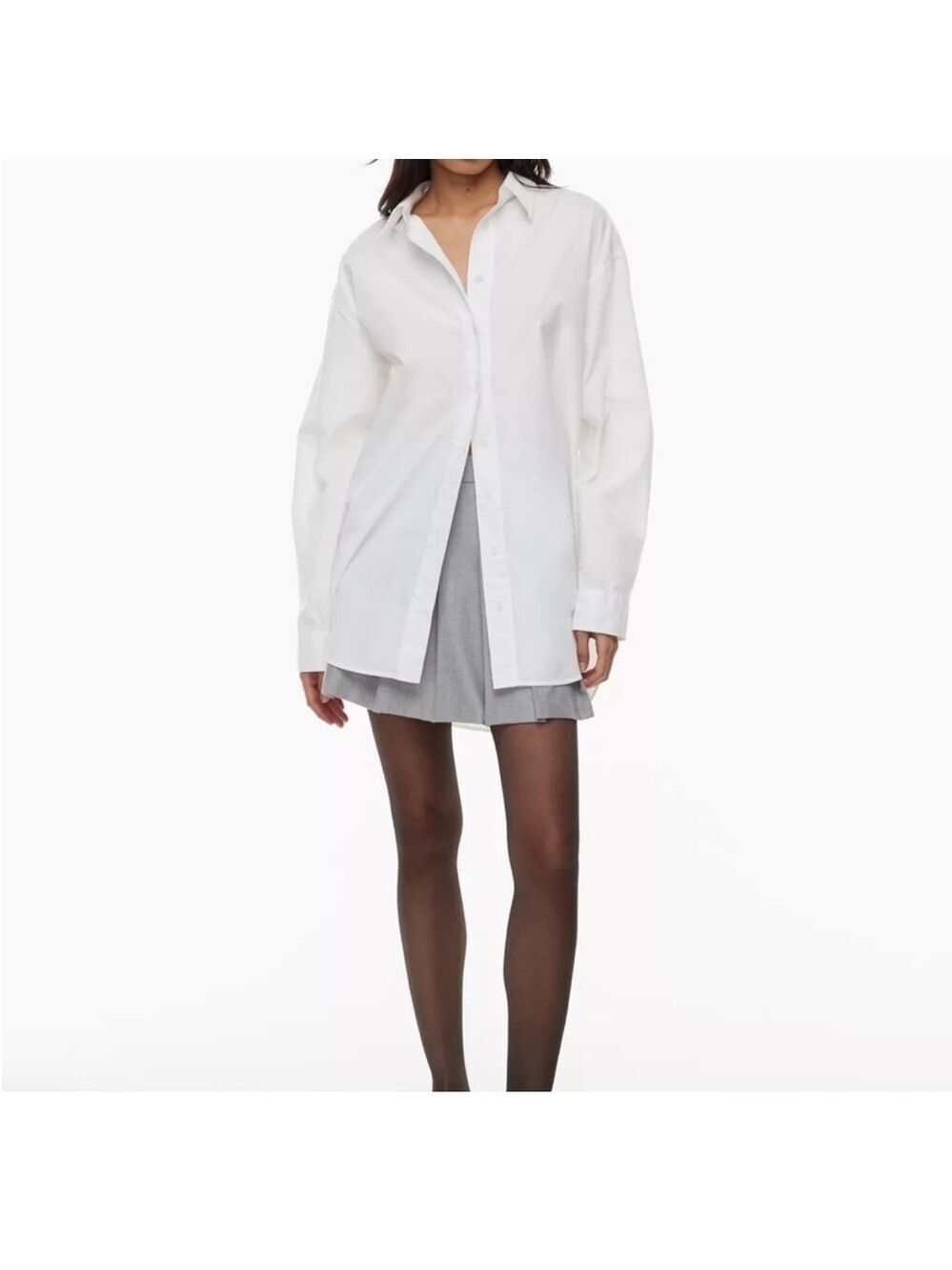 Aritzia Sunday Best Future White Cotton Poplin Shirt Sz XS